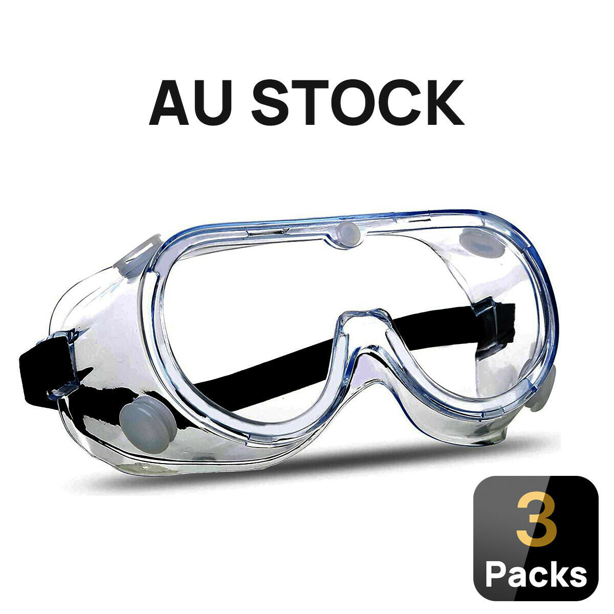 3 Packs Anti Fog Eye Protective Safety Goggles Lab Work Clear Goggles Glasses