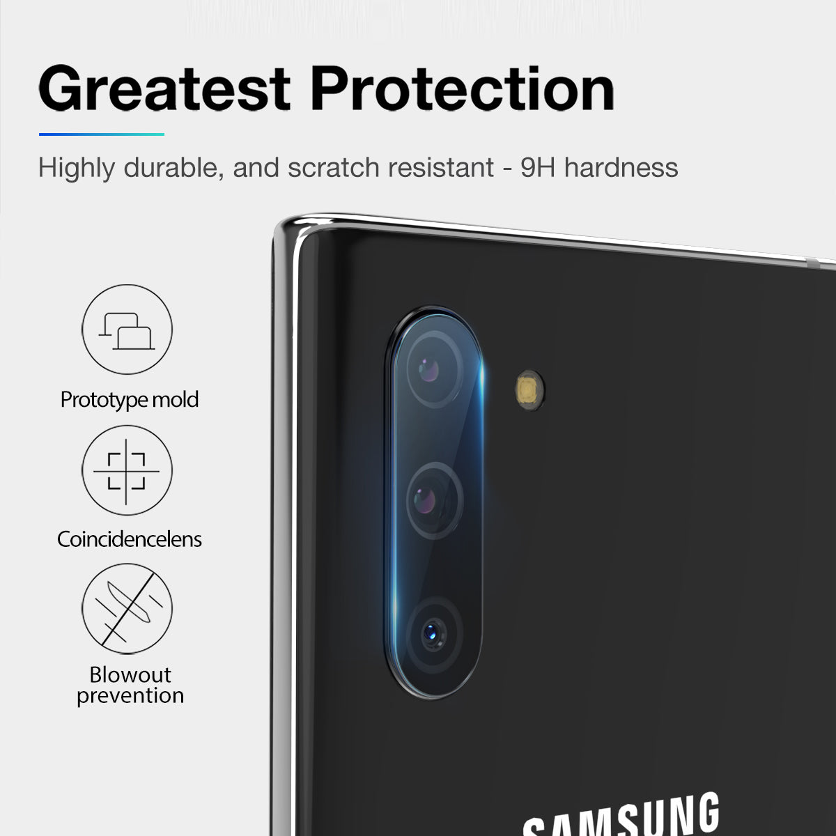 Samsung Galaxy Note 10  Back Camera Lens Tempered Glass Protector