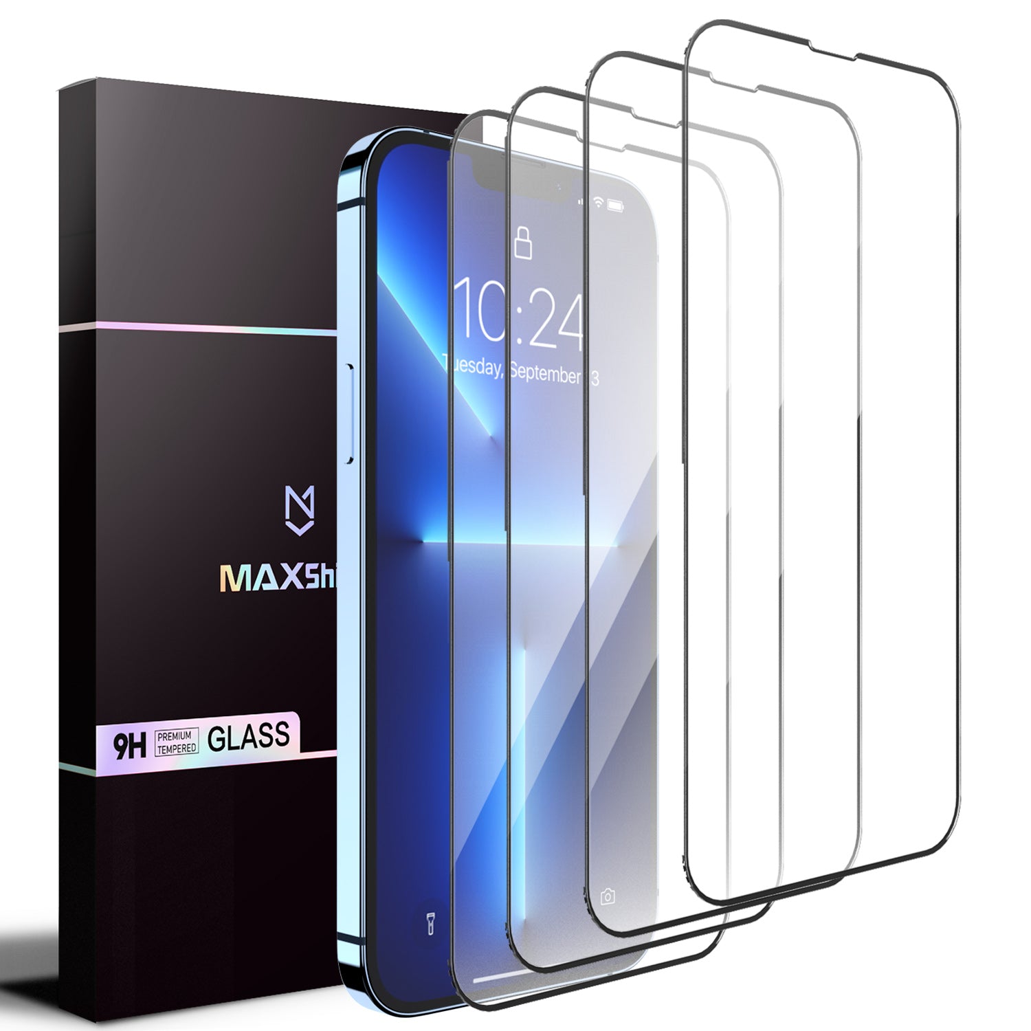 4 Pack For iPhone 13 12 Pro Max Mini Full Cover Tempered Glass Screen Protector