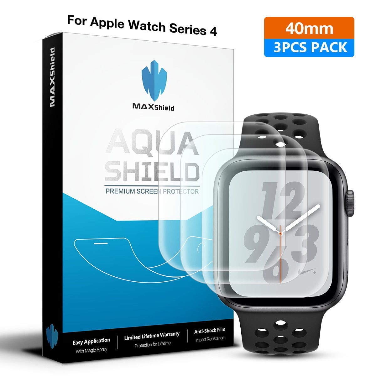 Genuine MaxShield HD Crystal Screen Protector for Apple Watch 40mm iWatch