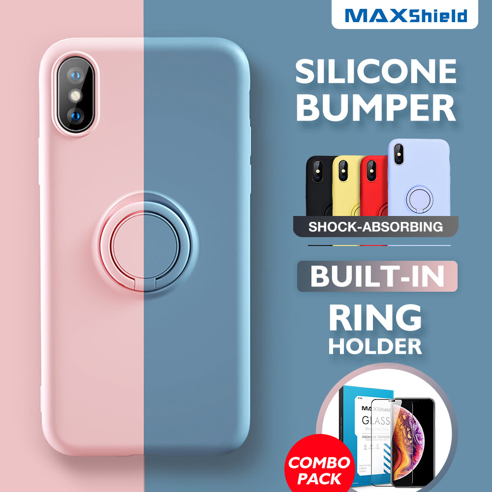 iPhone XR Thin Soft Silicone Ring Holder Case Cover