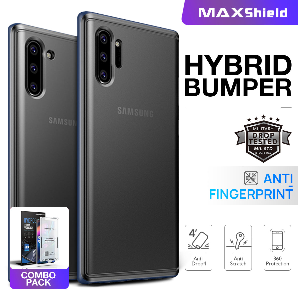 Galaxy Note 10 Case Rugged Armor Slim Shockproof Bumper Cover Samsung