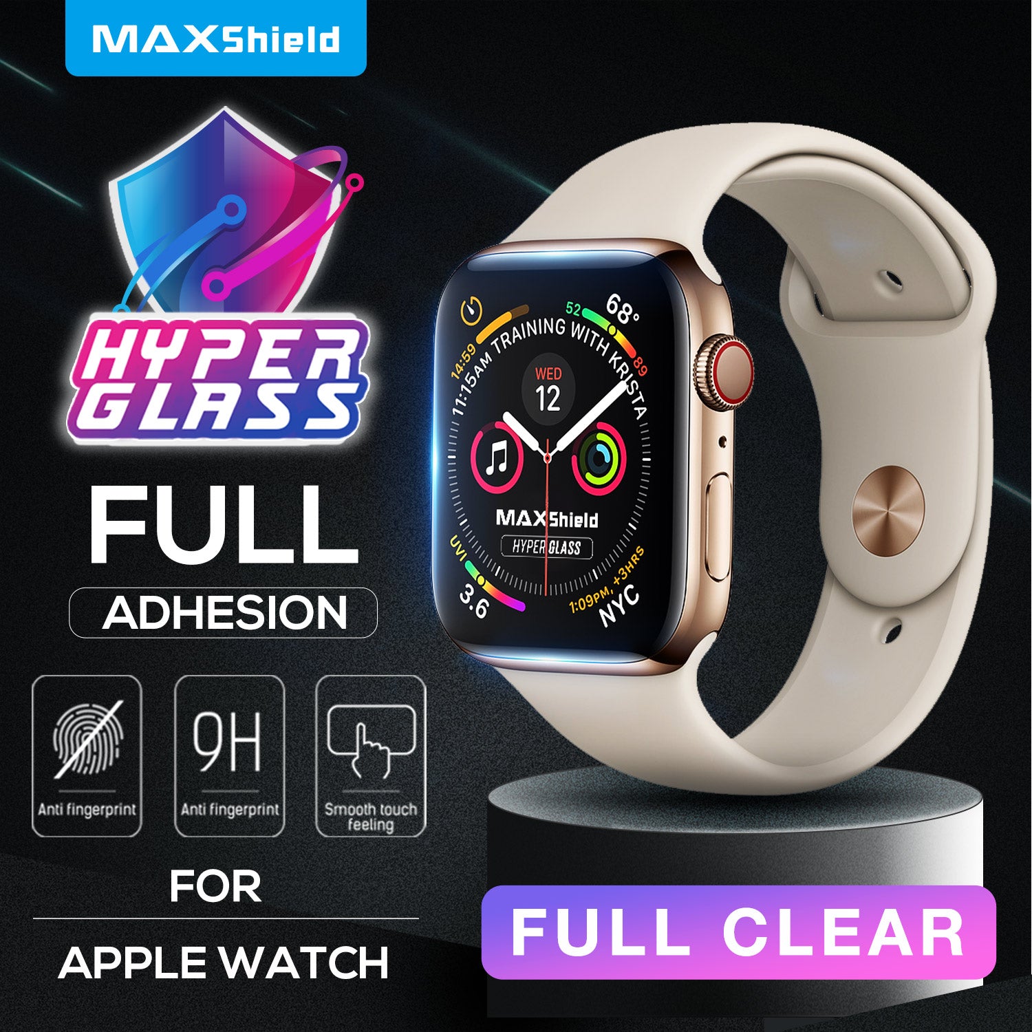 MaxShield Screen Protector for Apple Watch Series 1/2/3/4 44mm iWatch
