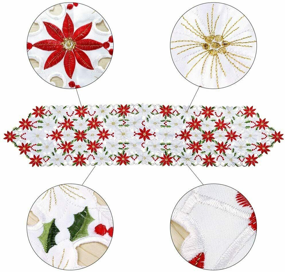 Christmas Table Runner Double Layer Cotton cloth Cover Home Party Decorations