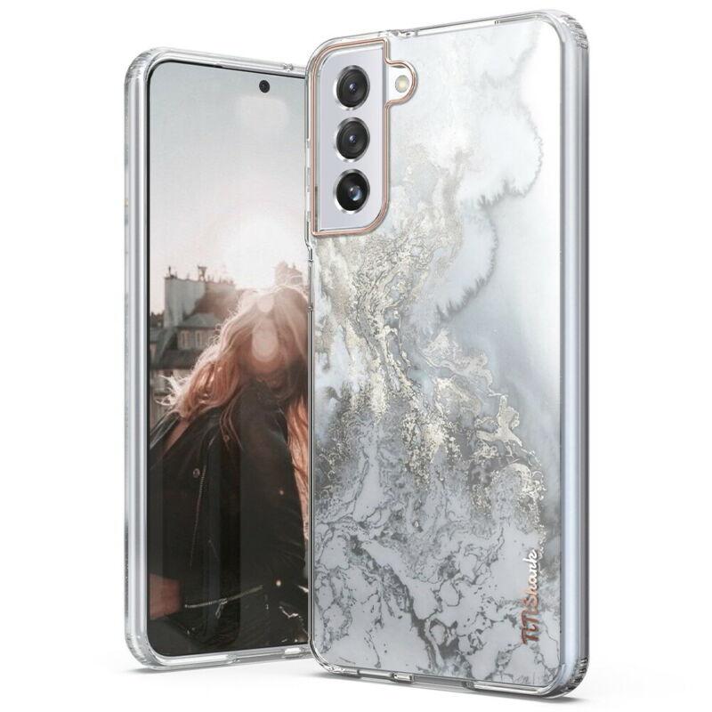 For Samsung Galaxy S21 5G Case Clear Slim Marble Shockproof Cover