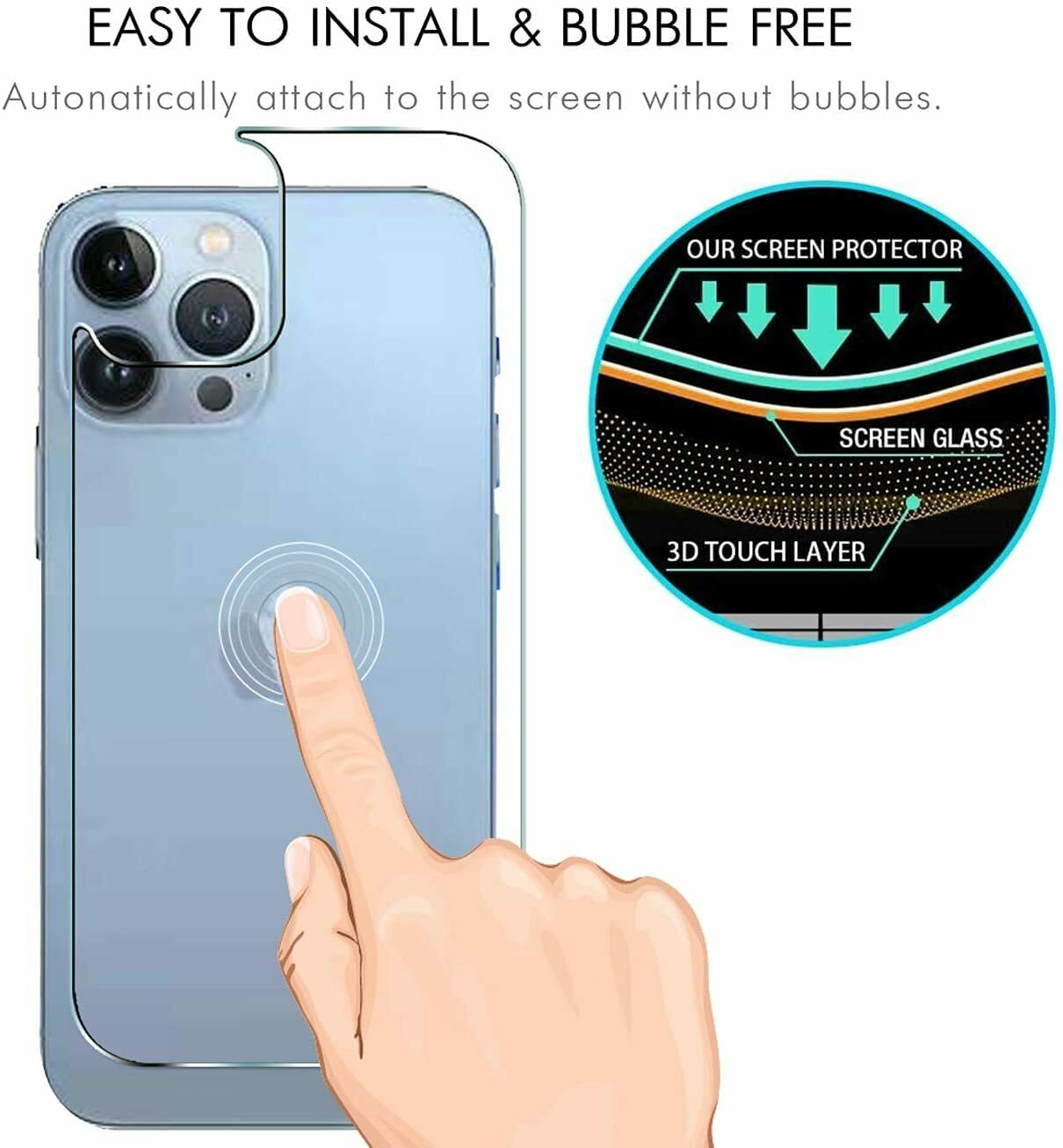 2X For iPhone 13 Pro Max Mini Tempered Glass Back Screen Protector Lens Camera