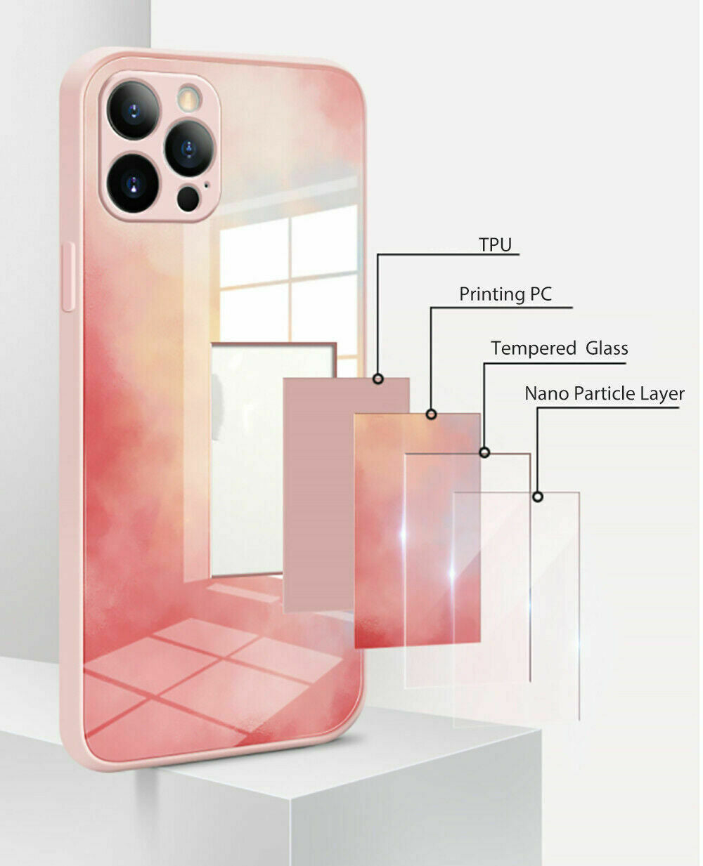 For iPhone 12 Pro Max Mini Case Marble luxury Hybrid Tempered Glass Hard Cover