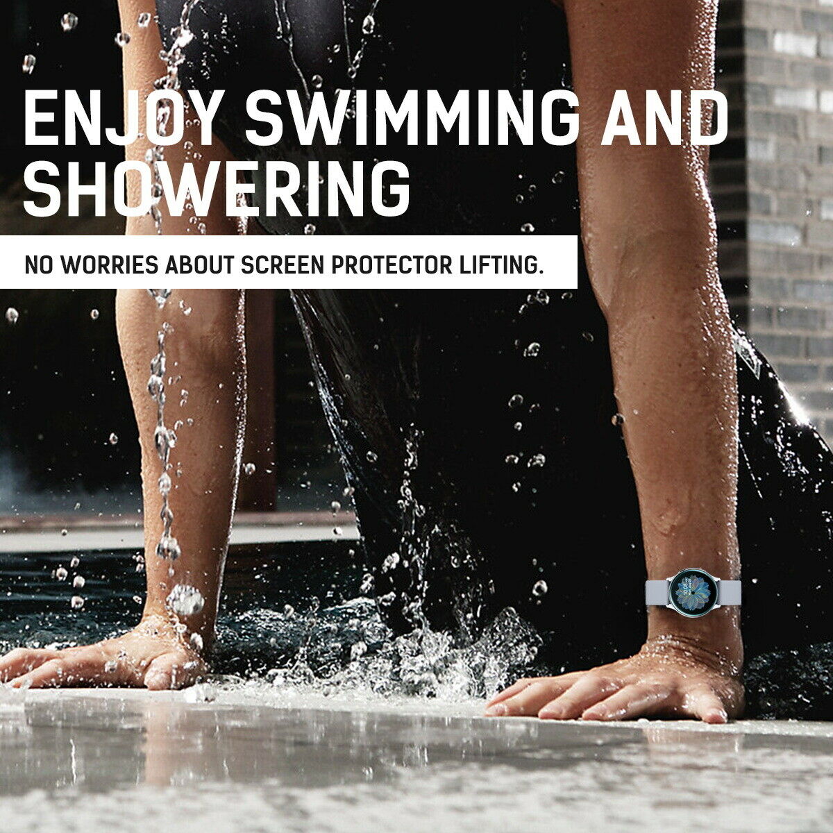 Maxsheld Samsung Galaxy Watch Active 2 40mm Full Coverage Waterproof Screen Protector