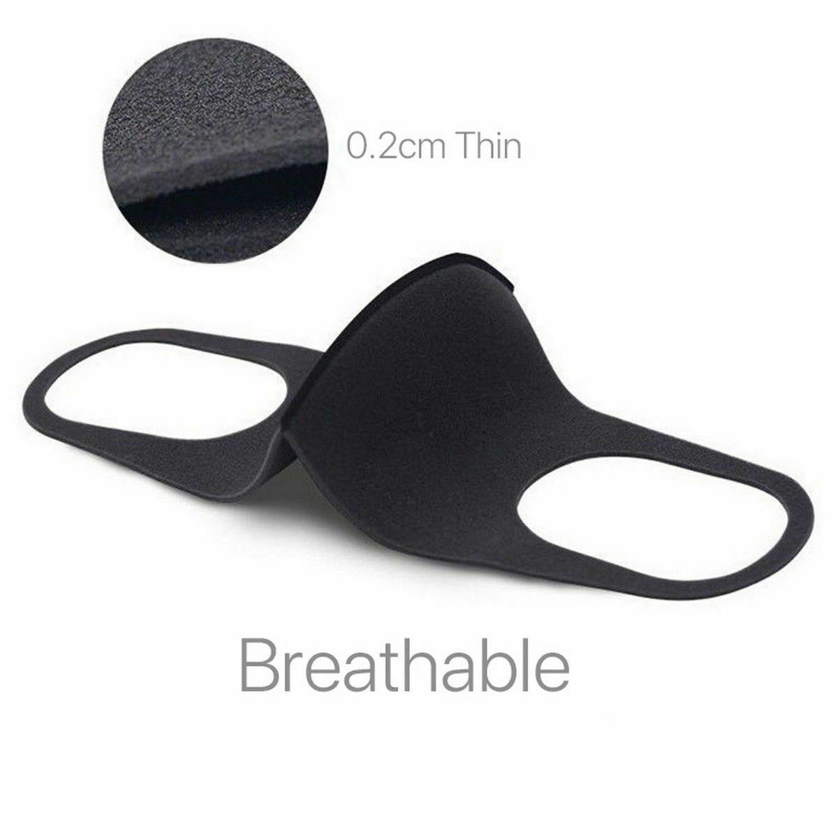 3Pcs Anti-Dust Masks Unisex Black Value Pack Face Mask Cycling Mouth Mask Muffle