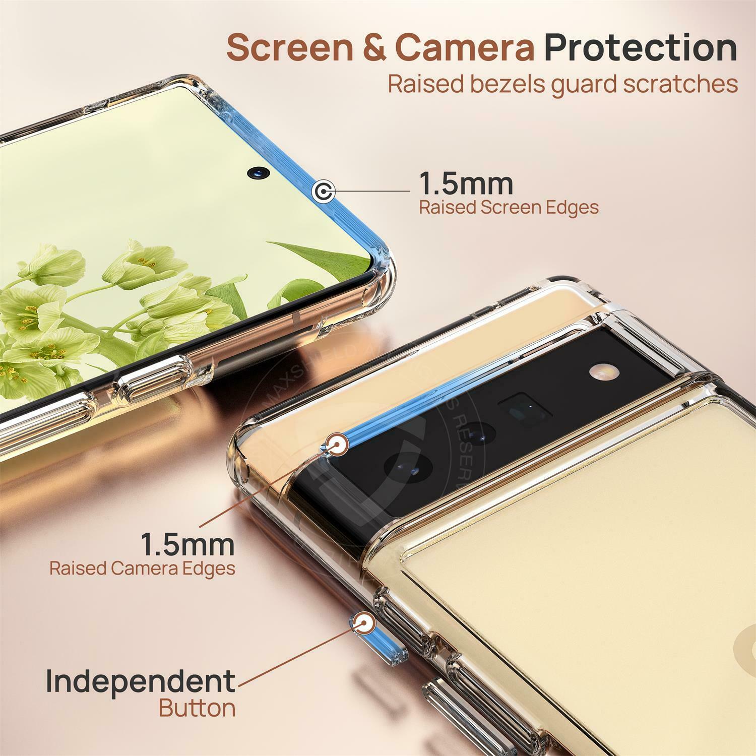 For Google Pixel 6 Pro Case Soft Silicone Clear Cover+Lens Camera Screen Protector