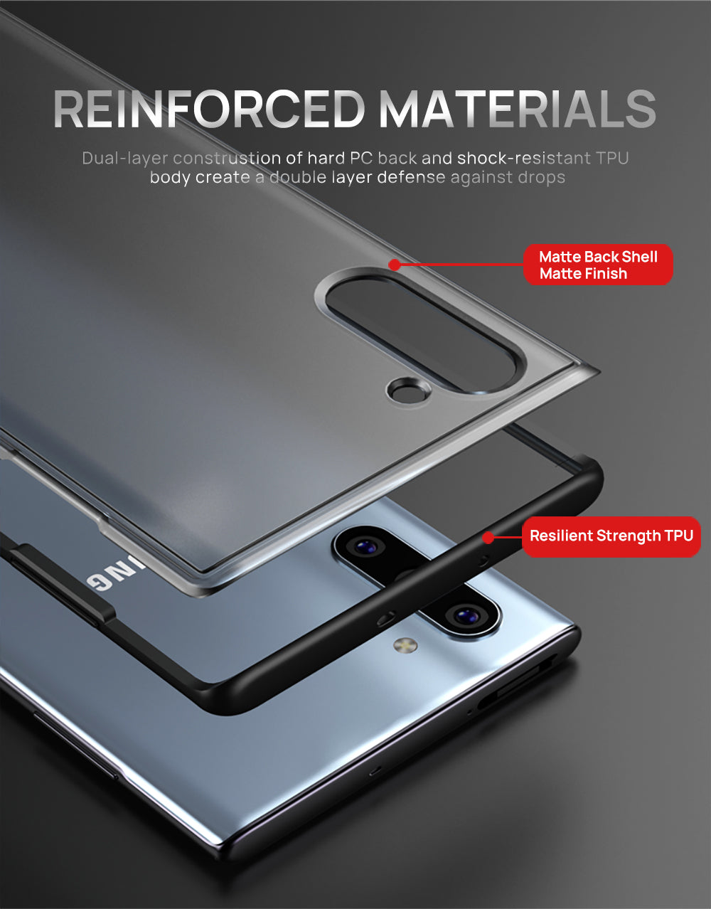 Galaxy Note 10 Case Rugged Armor Slim Shockproof Bumper Cover Samsung