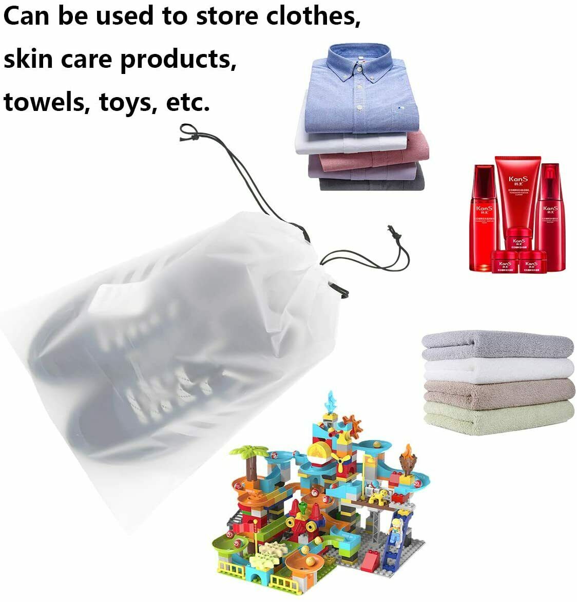 3/5/10 Portable Shoes Bag Travel Sport Storage Pouch Drawstring Dust Organizer