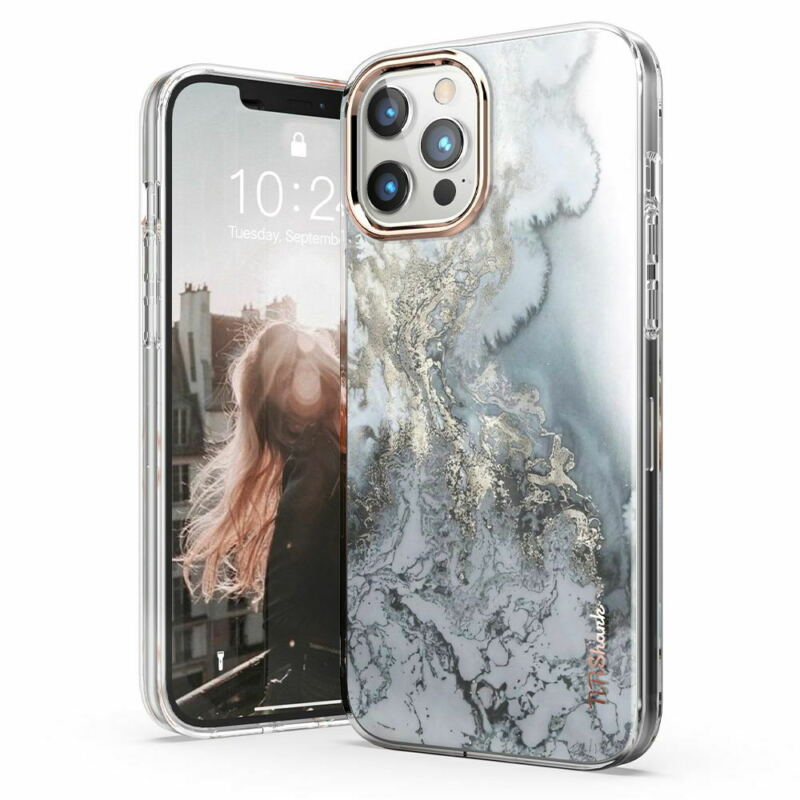 For Apple iPhone 12 Pro 6.1" Case Clear Slim Stylish Marble Shockproof Cover