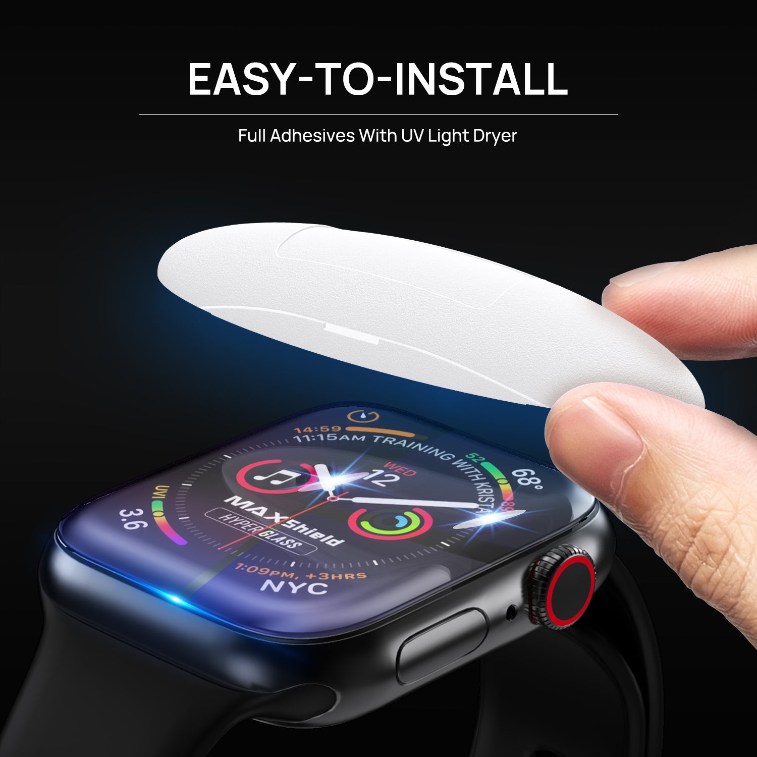 MaxShield Screen Protector for Apple Watch Series 1/2/3/4 44mm iWatch