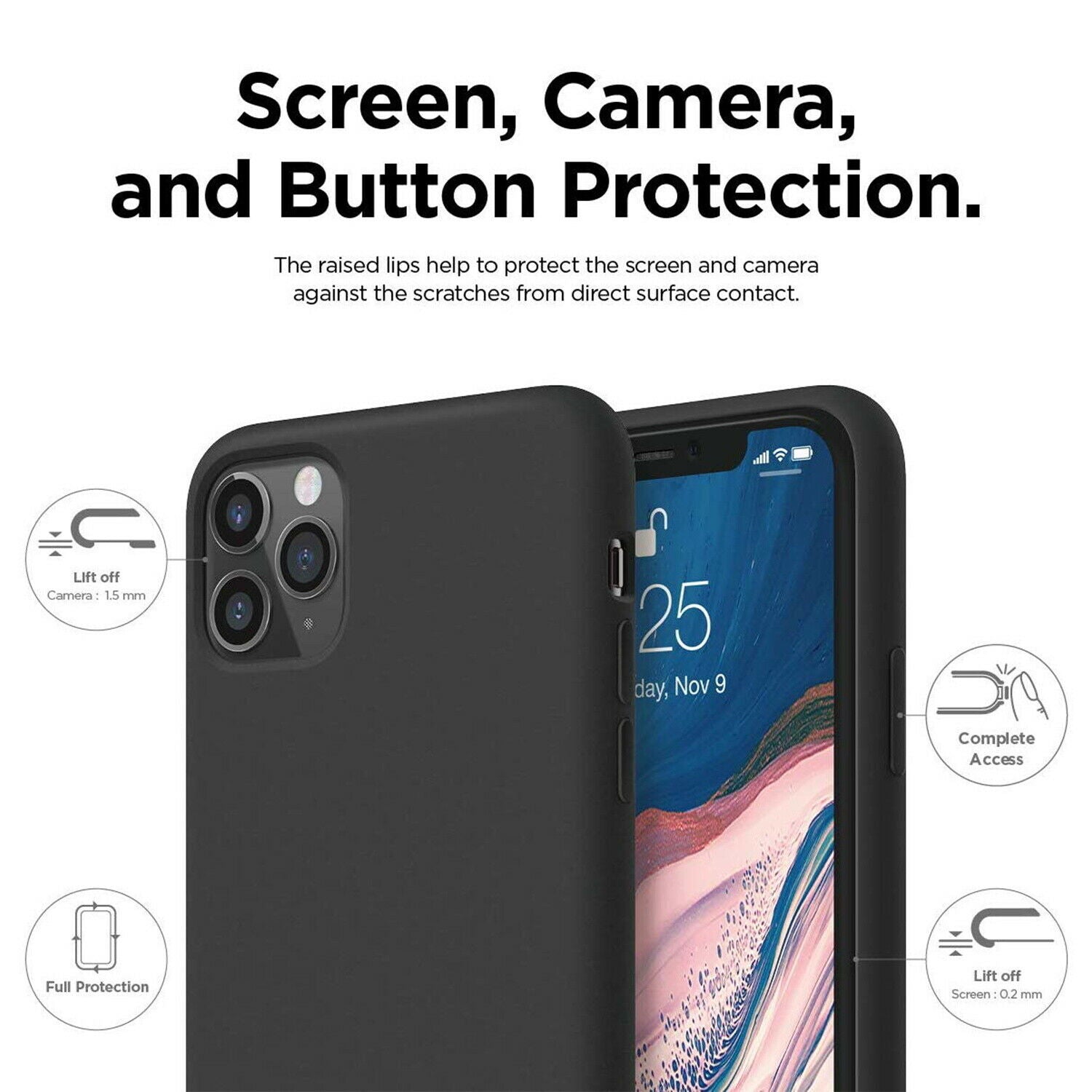 iPhone 11 Pro Max Case MAXSHIELD Thin Soft Silicone Shockproof Cover for apple