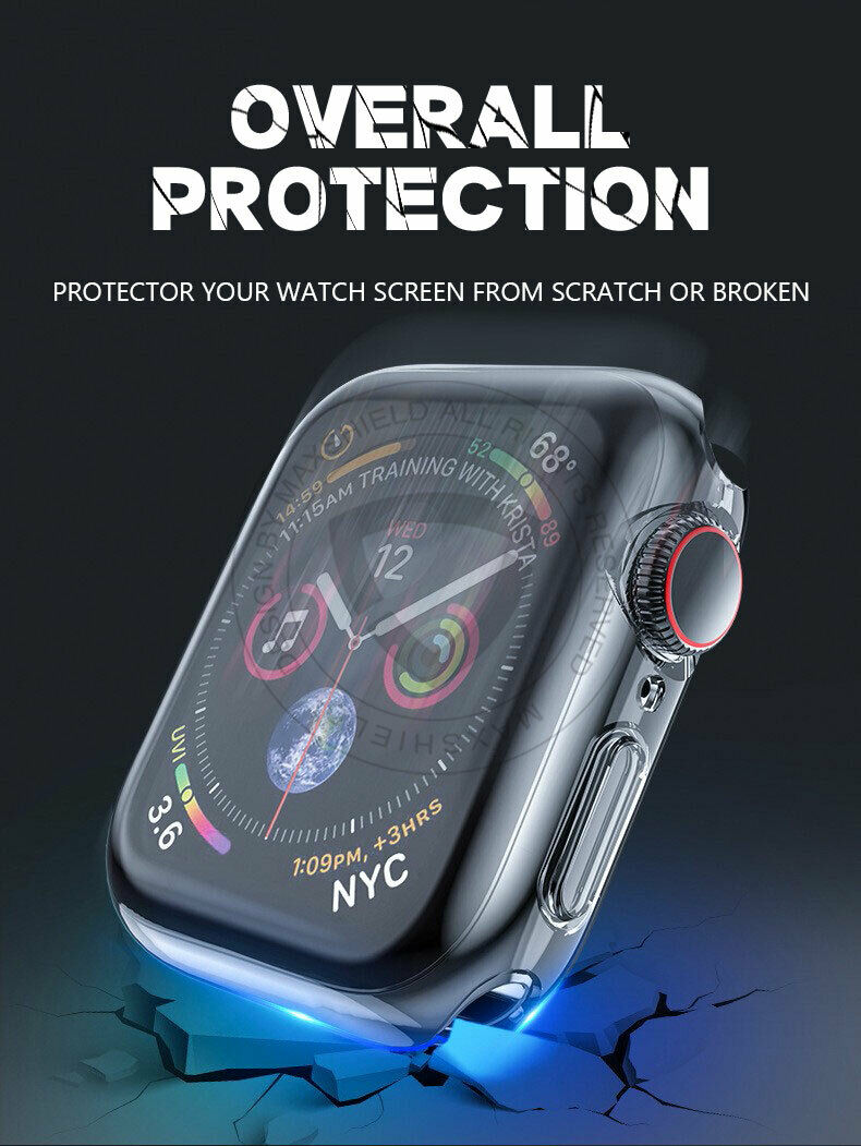 Apple Watch Series 42mm Full Cover TPU Tempered Glass Case Cover