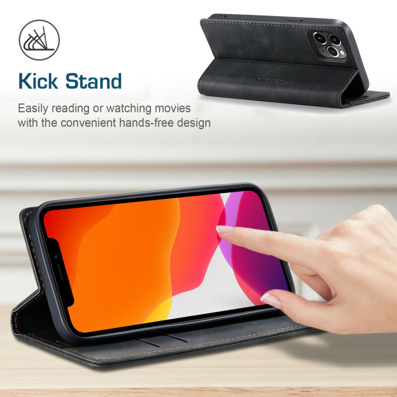 For iPhone 12 Mini 5.4" Case Magnetic Leather Wallet Card Flip Stand Cover