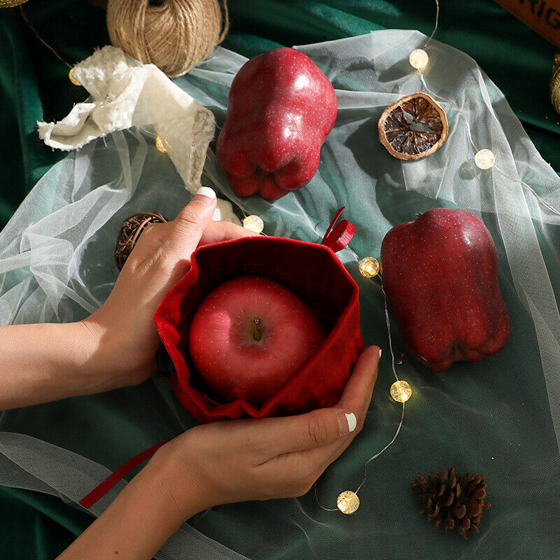 2xChristmas Soft Velvet Gift Bag Wrap Candy Drawstring Storage  Party Decoration