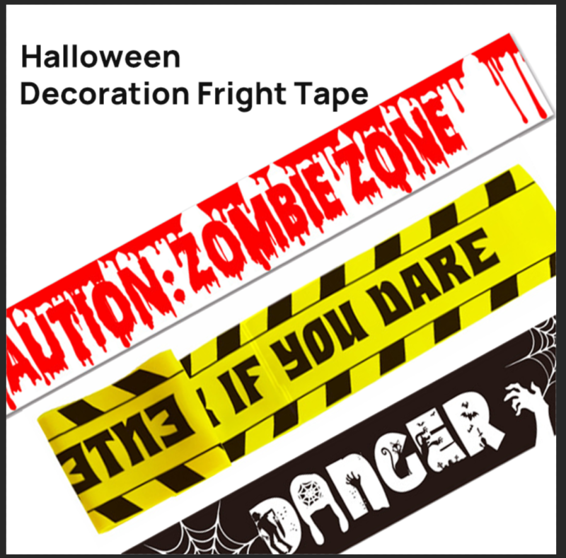 Halloween Fright  Warning Tape Decorations Outdoor Home Party Indoor Caution