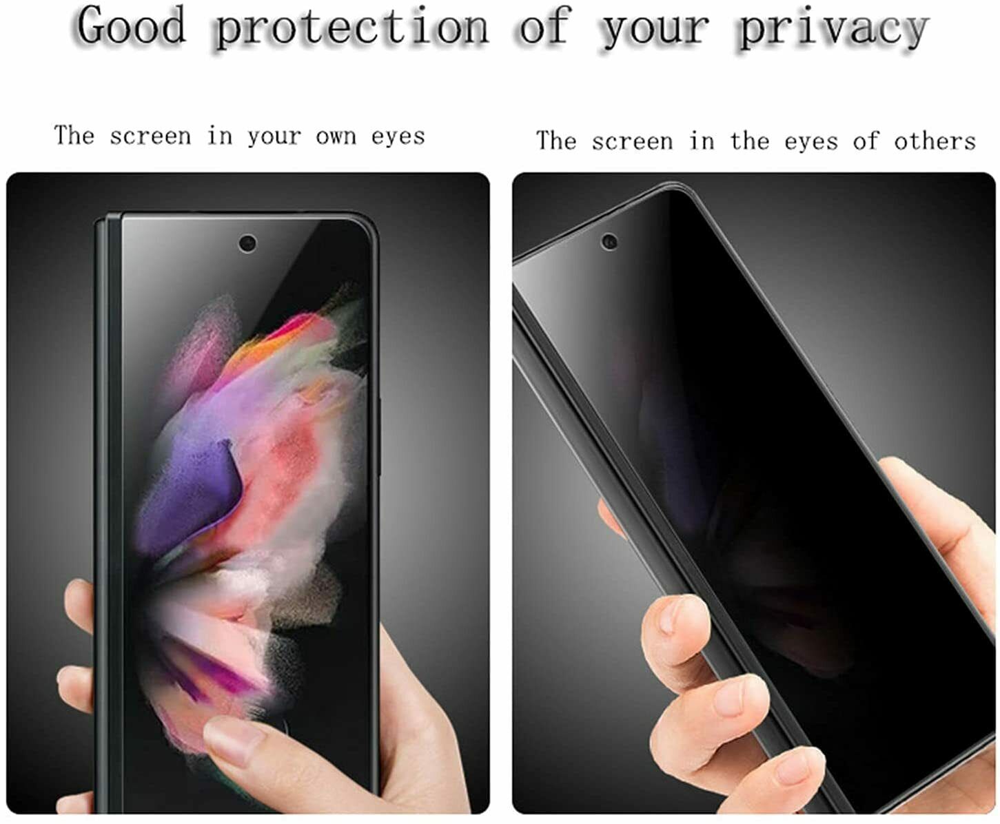 For Galaxy Z Fold3 2 5G Flip 3 Anti Spy Privacy Screen Protector Full Cover Case