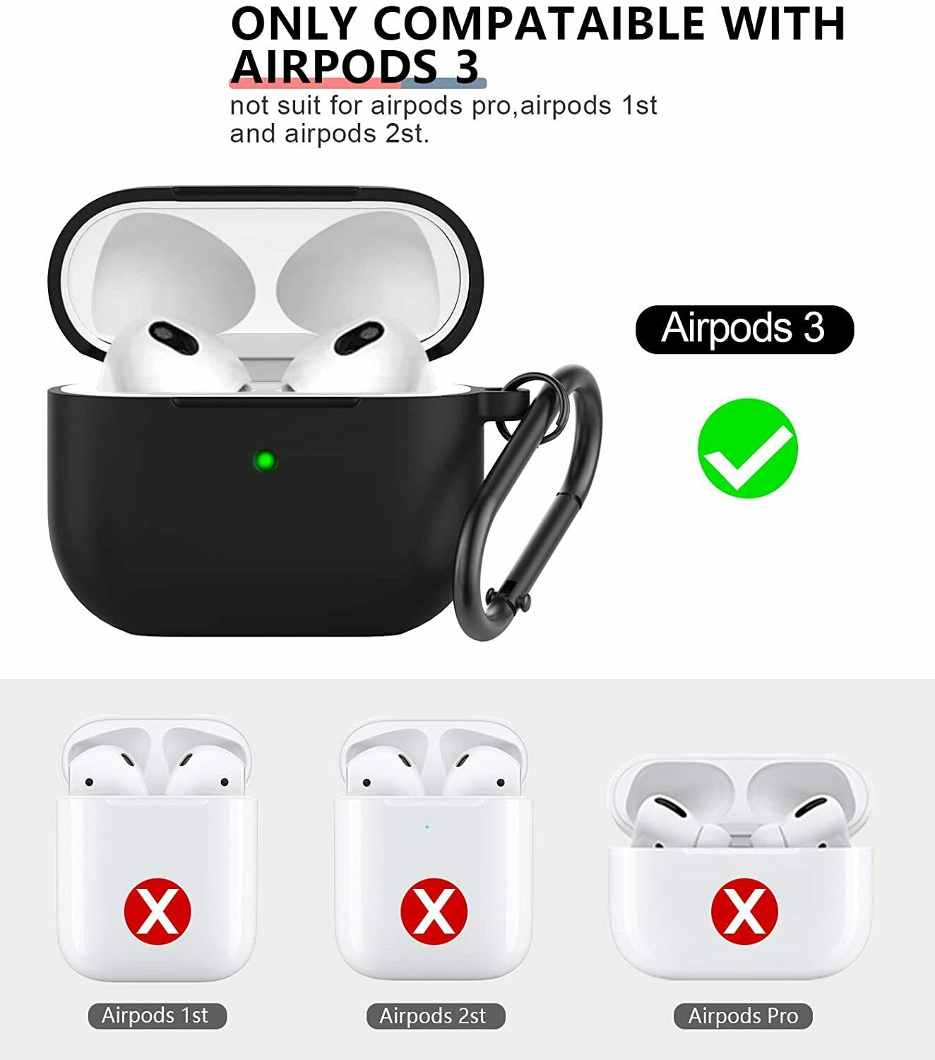 For Airpods 3 Protective Cover 2021 Soft Silicone Shock-absorbing Case Protector