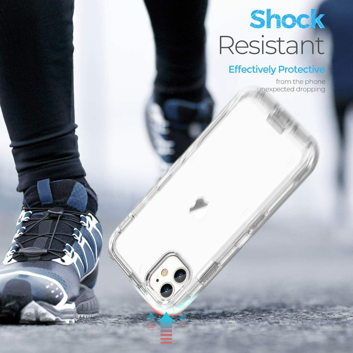For iPhone 12 Pro Max Case Heavy Duty Shockproof 360 Full-body Clear Cover