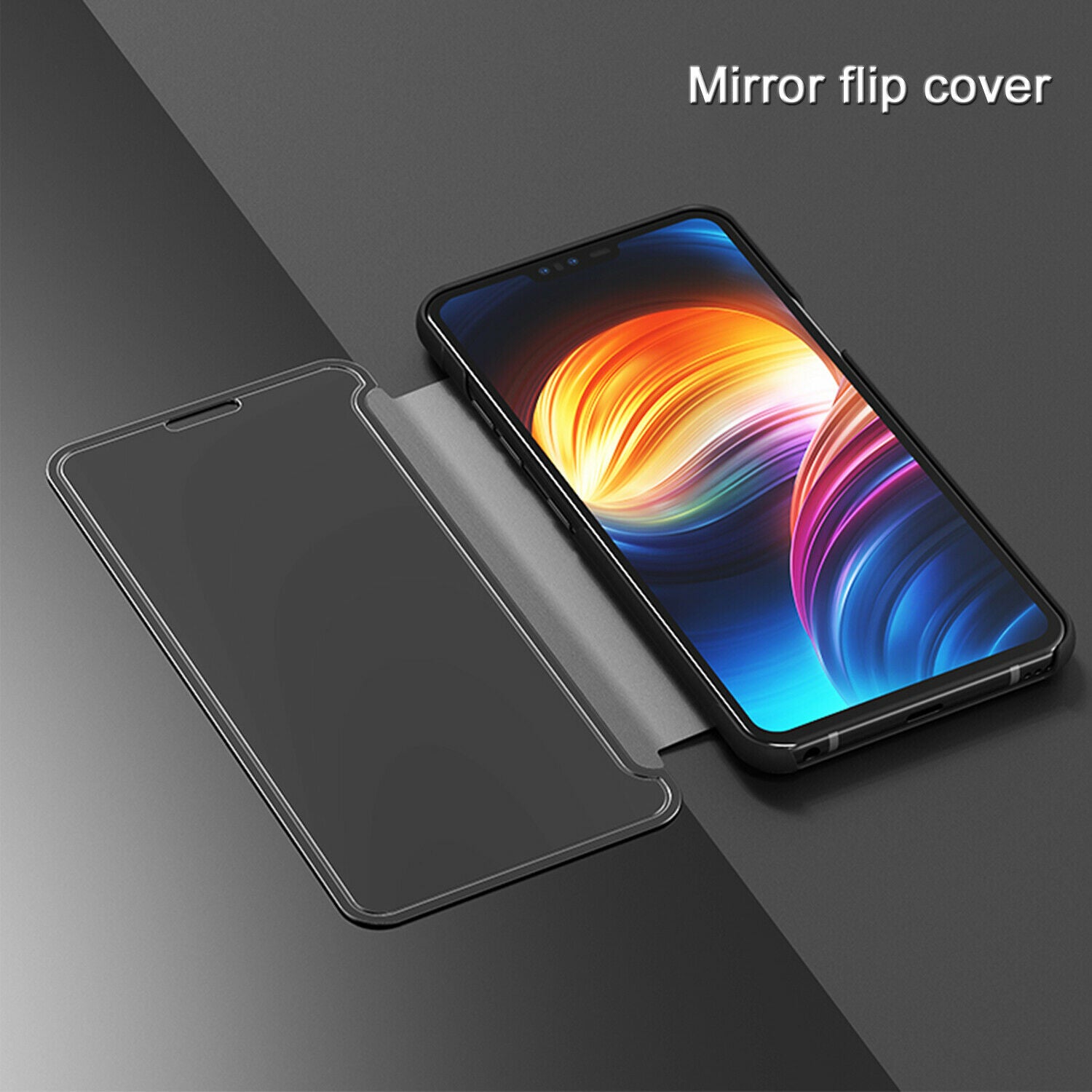 For LG V40 Case Luxury Ultra Slim Mirror View Thin Flip Stand Cover