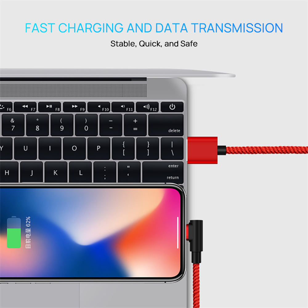 90 Degree 5A USB Magnetic Data Charging Cable Fast Charger For iPhone