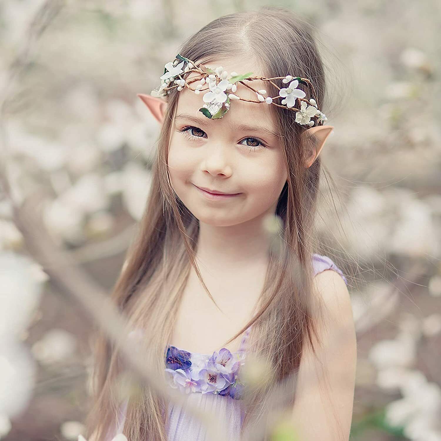 2 Pairs Rubber Elf Ears Fairy Elven Pixie Hobbit Demon Halloween Costume Cosplay