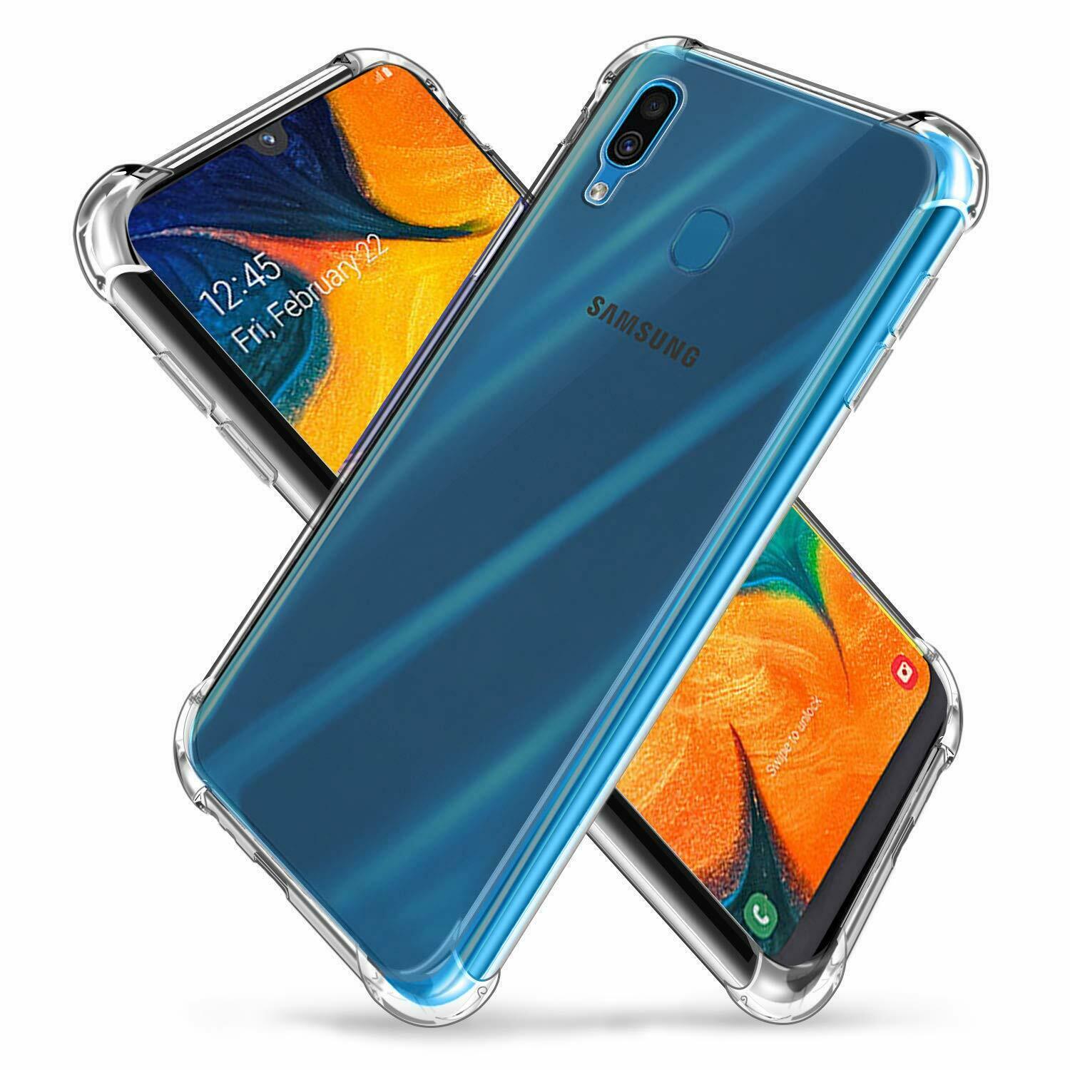 Samsung Galaxy A30 Clear Case Shockproof Gel Heavy Duty Tough Cover
