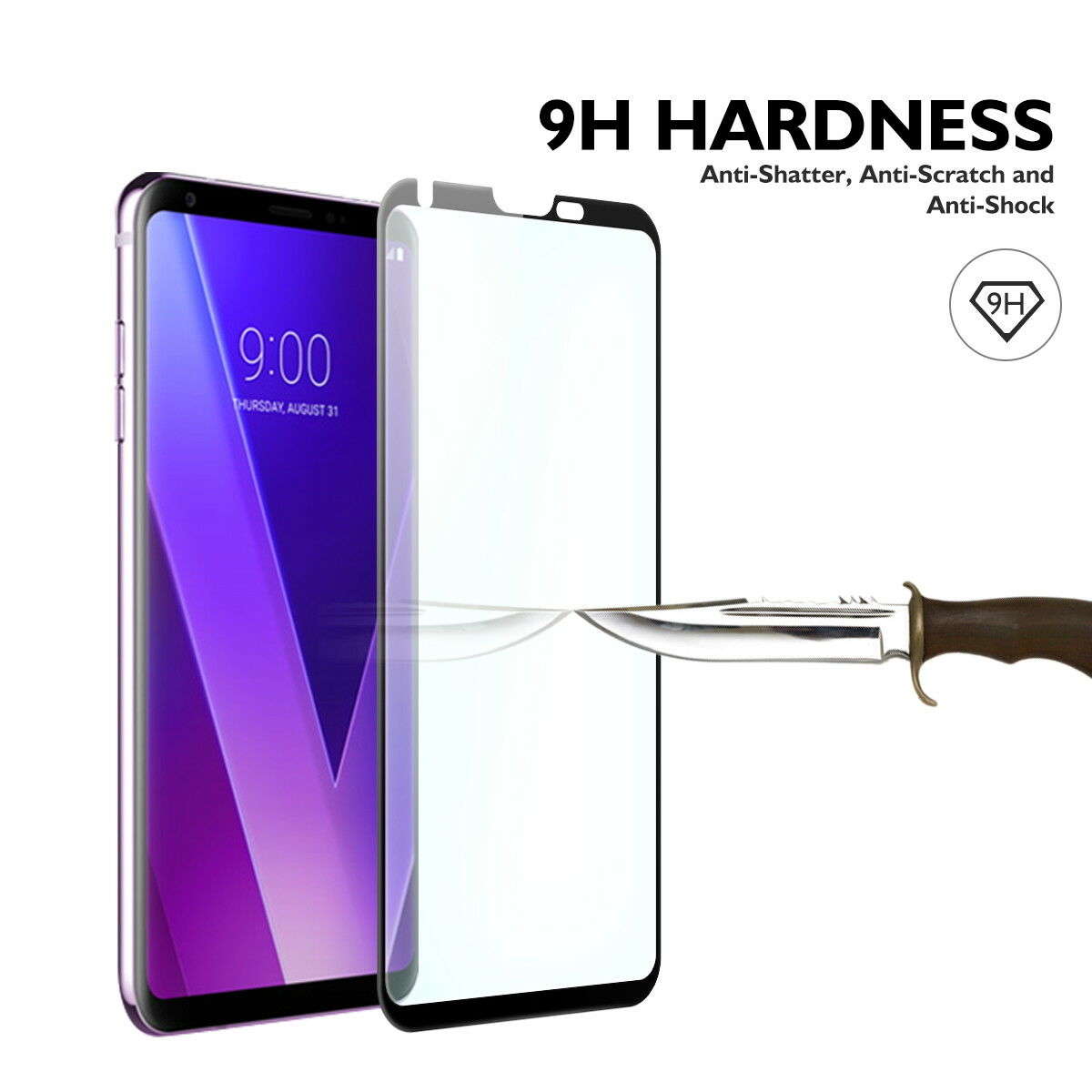 LG Q60 MAXSHIELD Full Coverage Tempered Glass Screen Protector