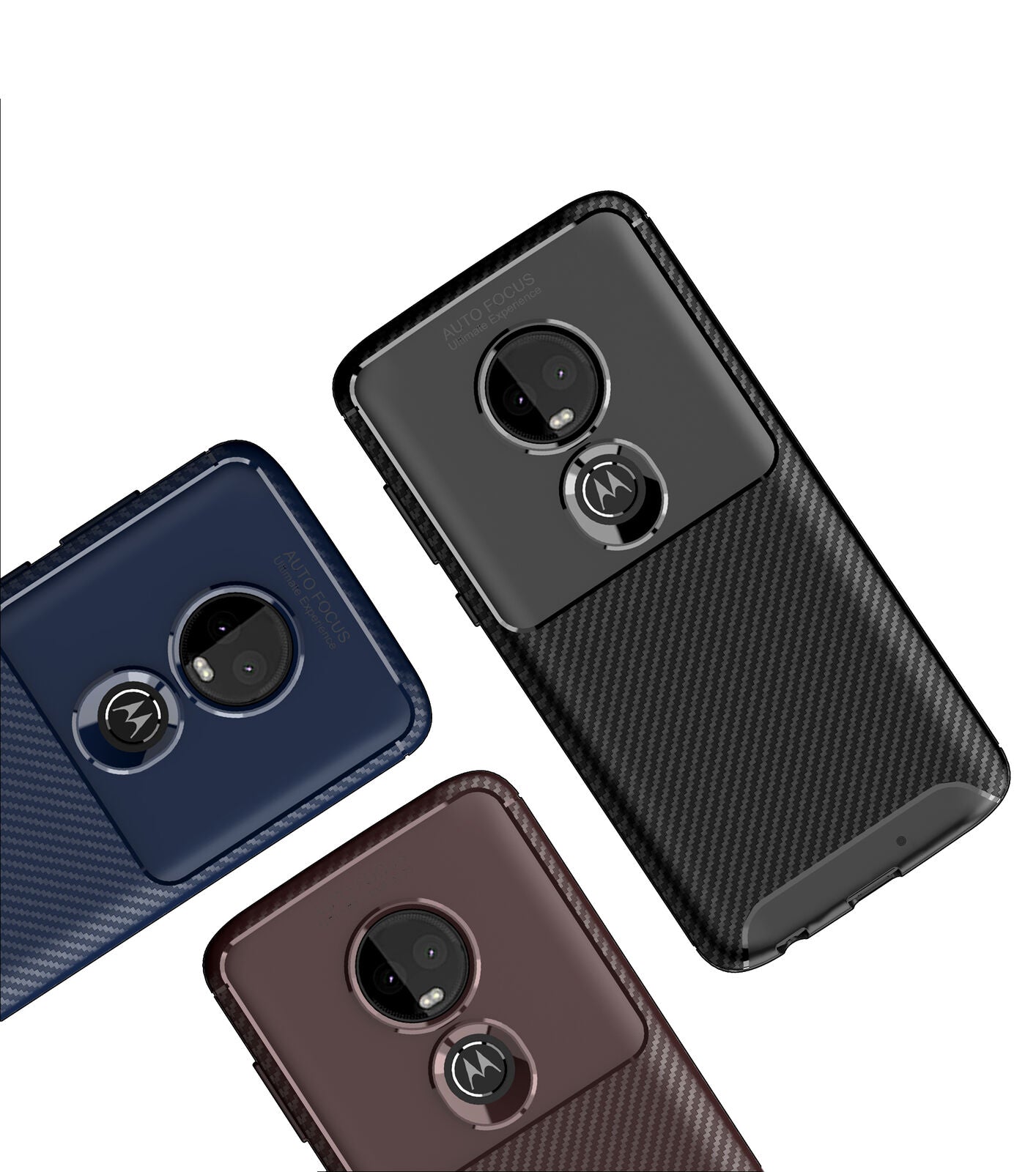 Motorola Moto E5 Shockproof Carbon Fiber soft Case Cover