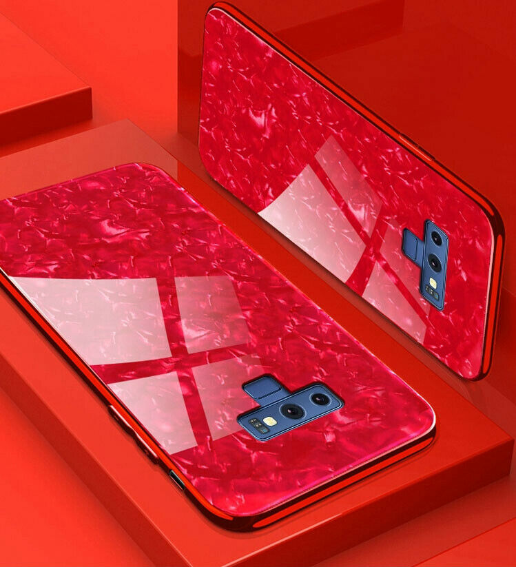 For Samsung S9 Case Luxury Tempered Glass Back Shockproof Cover-Pink