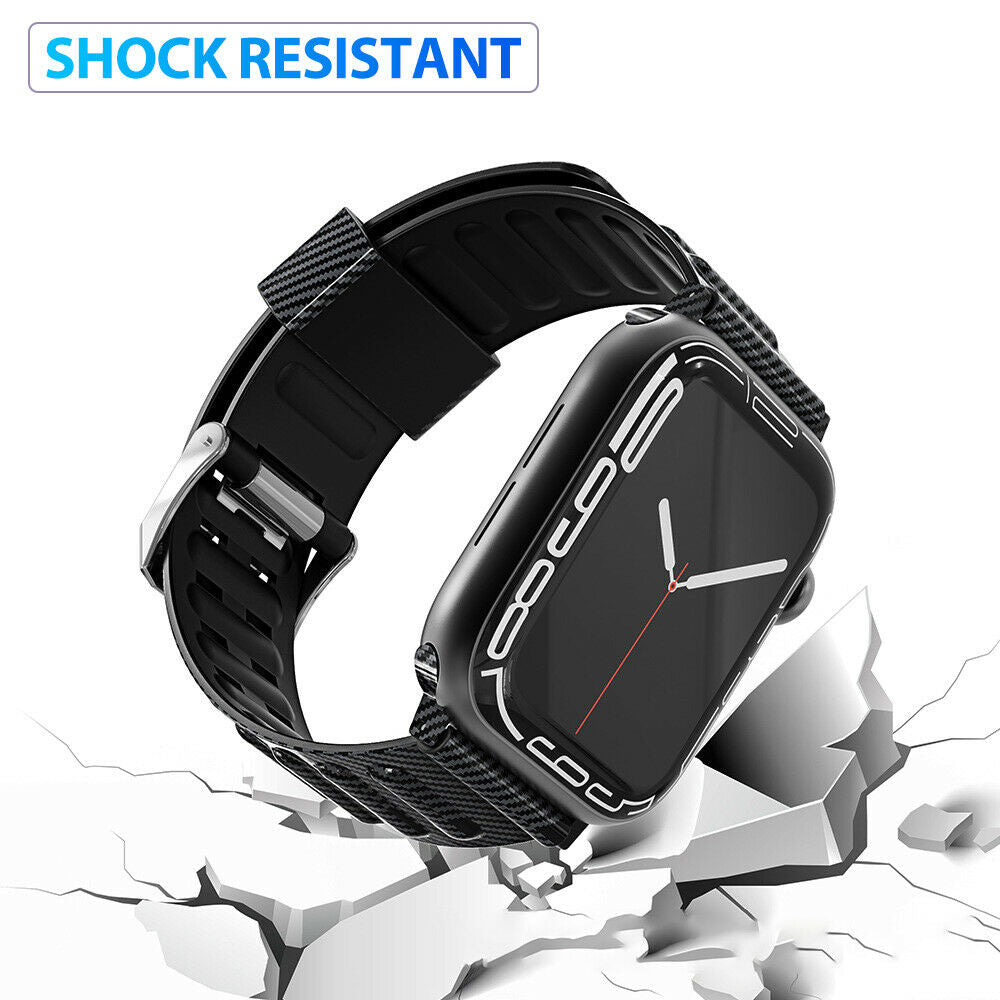 For Apple Watch 7 41 45 Band 360 Full Body Strap Case Cover Screen Protector