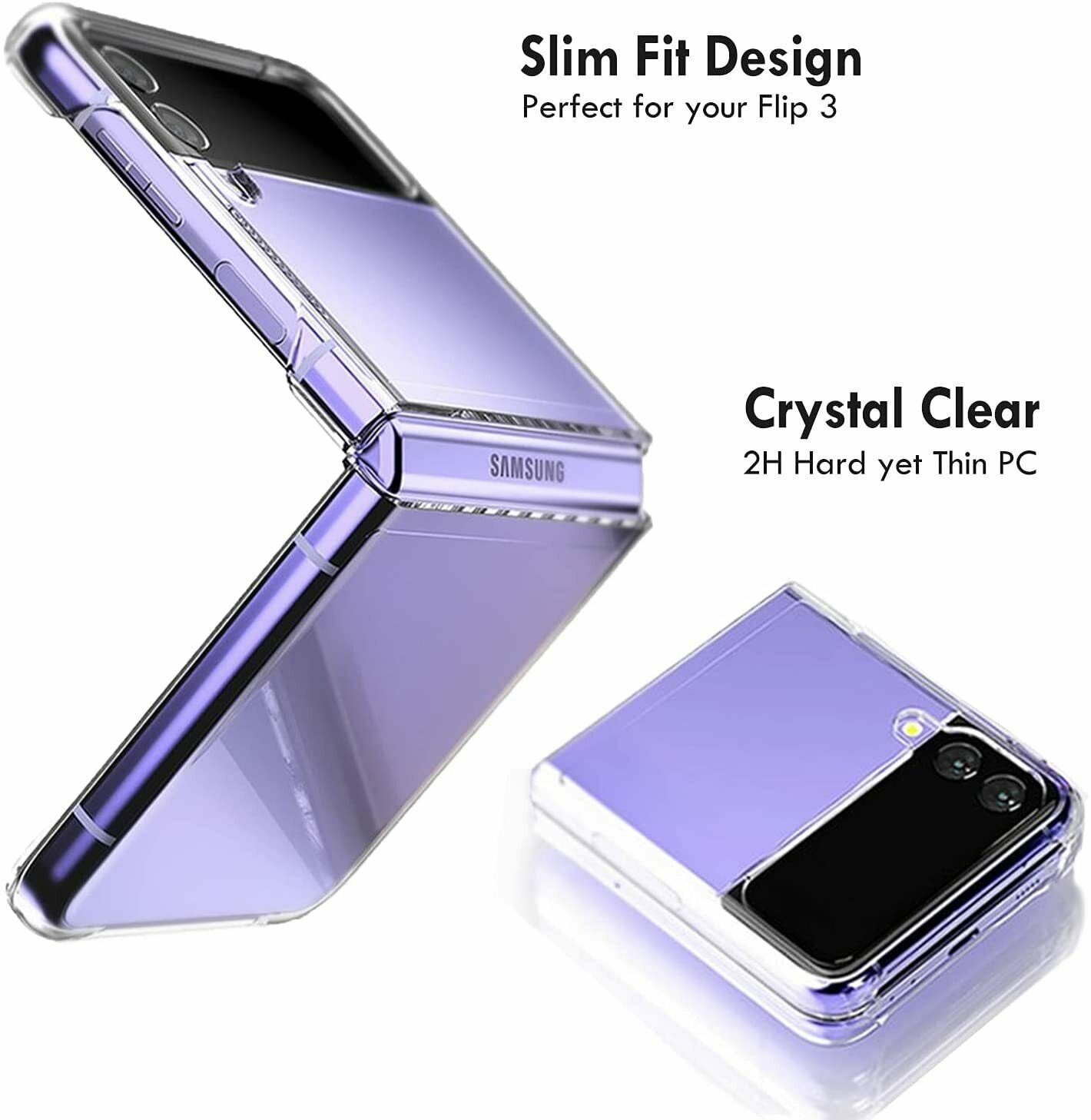 For Galaxy Z Flip 3 5G Case Shockproof Clear Slim Cover Case Screen Pro