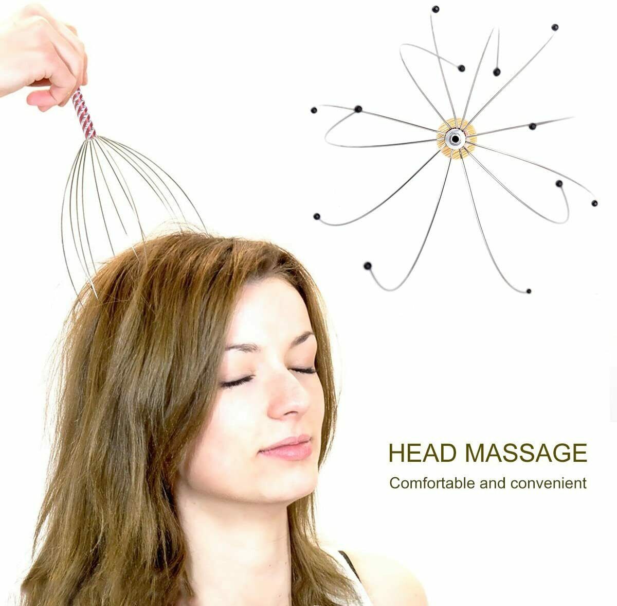 2x Head Neck Scalp Massager Scratcher Octopus Therapeutic Release Relax Tool