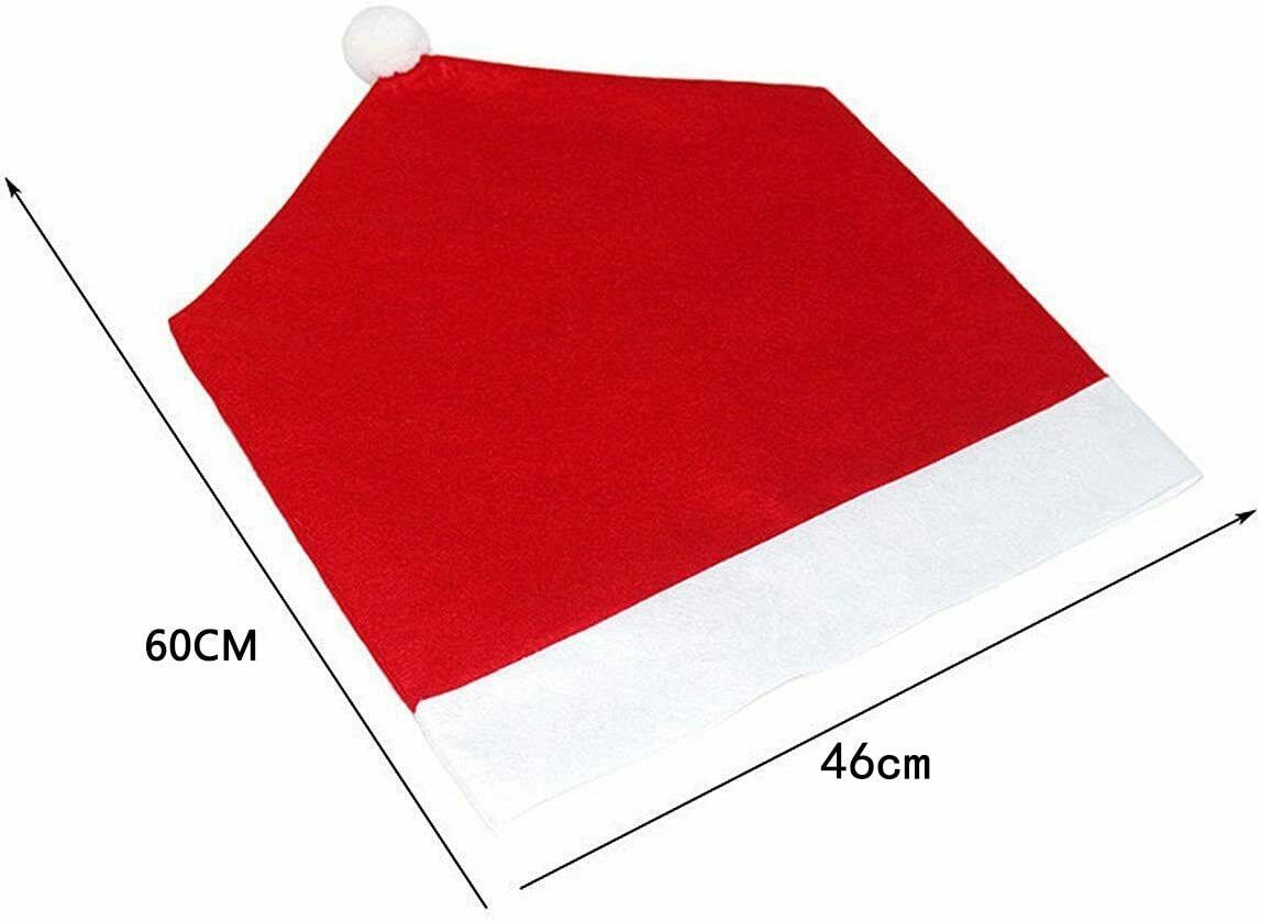 10X Christmas Chair Covers Dining Table Santa Hat Home Decoration Ornaments Gift