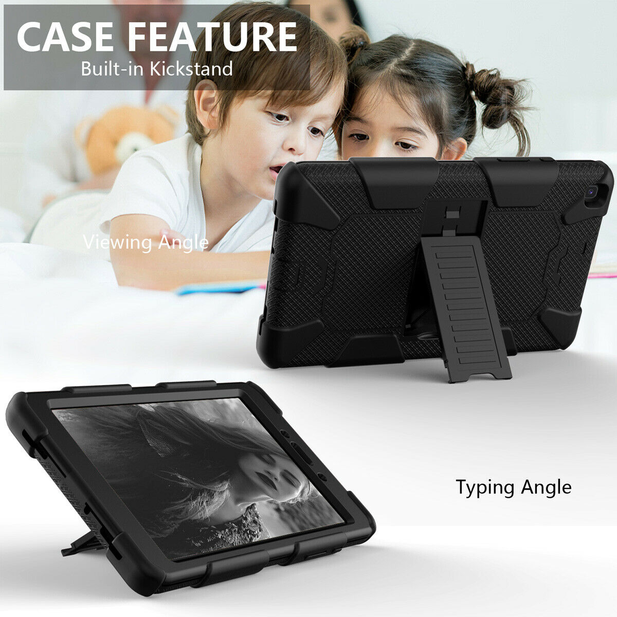 For Samsung Galaxy Tab A 8.0 T290 2019 Dual Shockproof Stand Tablet Case Cover