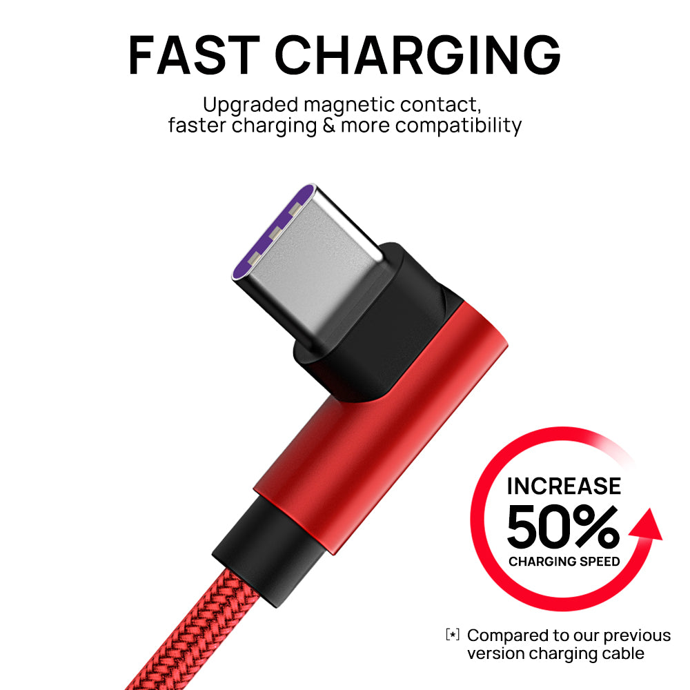 90 Degree 5A USB Magnetic Data Charging Cable Fast Charger For iPhone