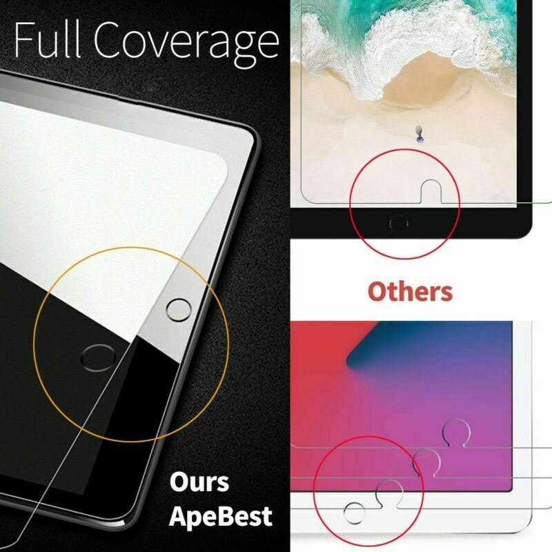 2X For Apple iPad 9th Gen 10.2" 2021 Full Cover Tempered Glass Screen Protector