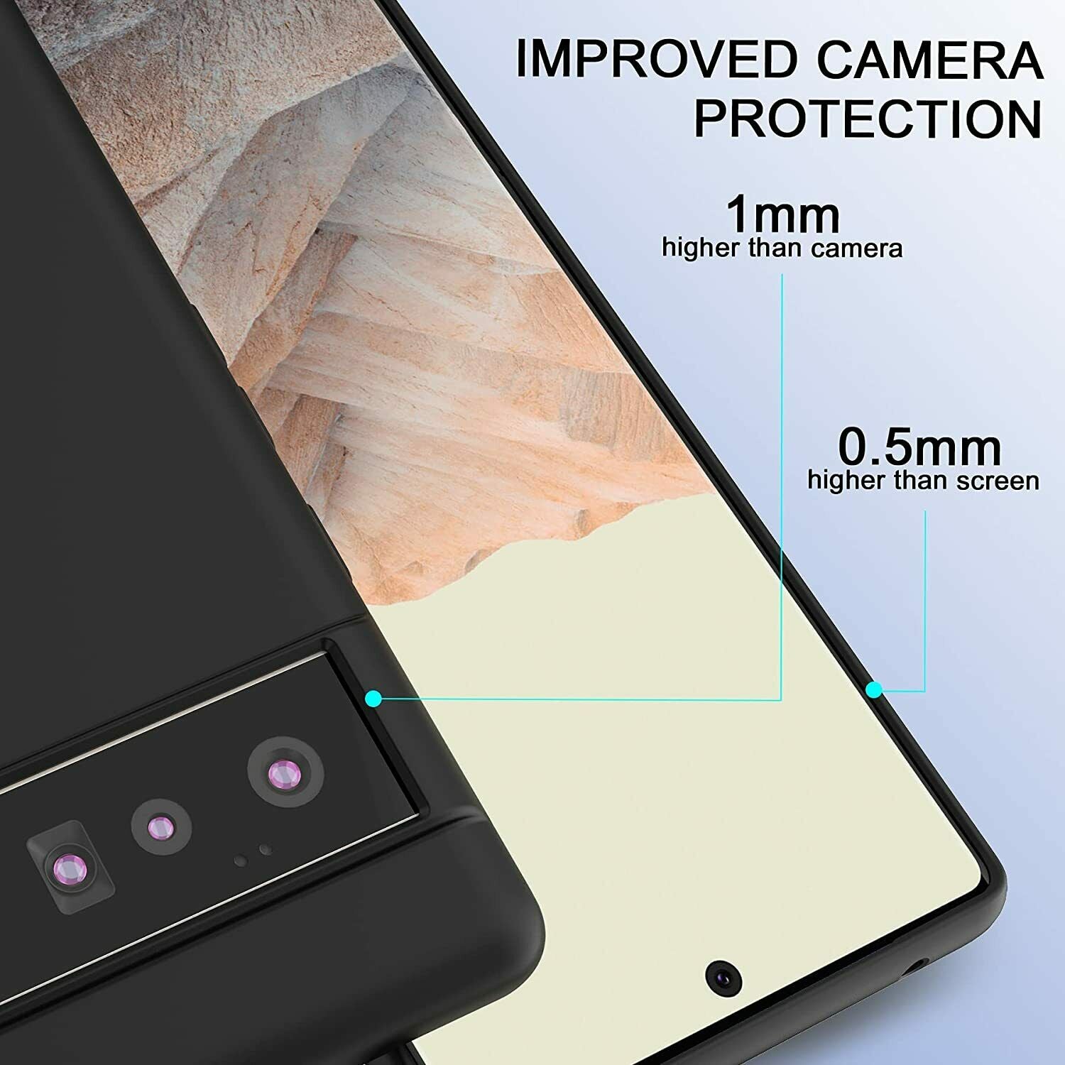 For Google Pixel 6 Pro Case Silicone Matte Shcokproof Soft Cover Screen Protector