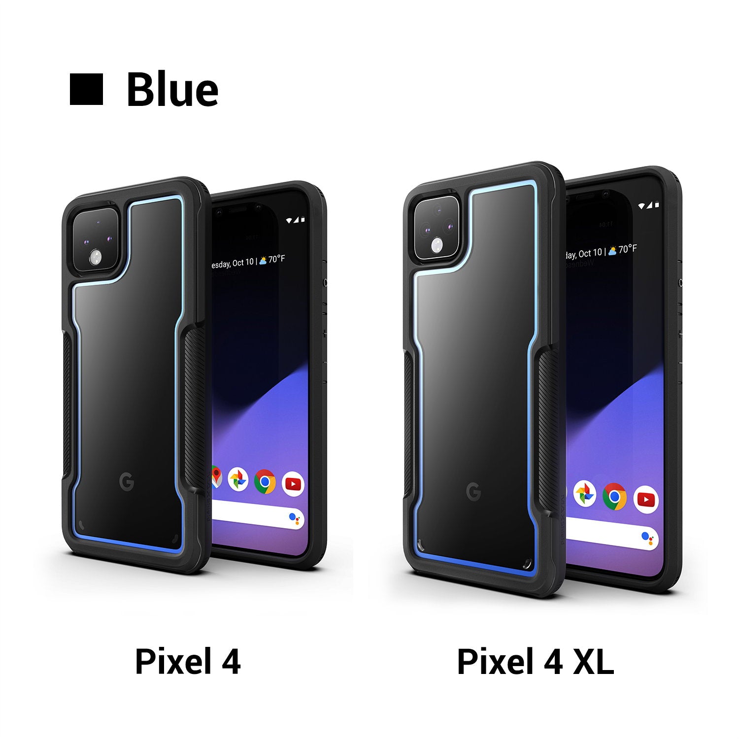 Pixel 4 Case MAXSHIELD Heavy Duty Shockproof Clear Slim Hybrid Cover