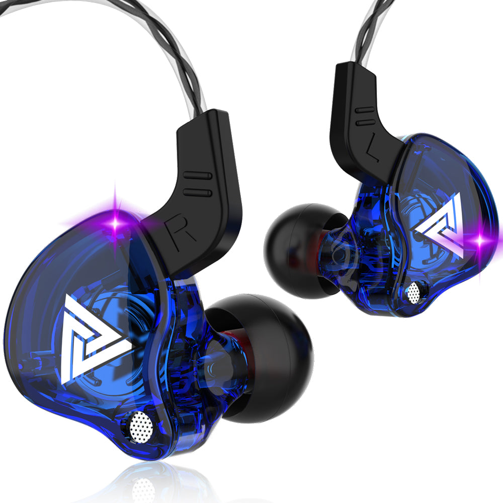 QKZ Super Bass Stereo Headset Headphone Sound Isolating Earbuds Earphones Wt Mic-Blue