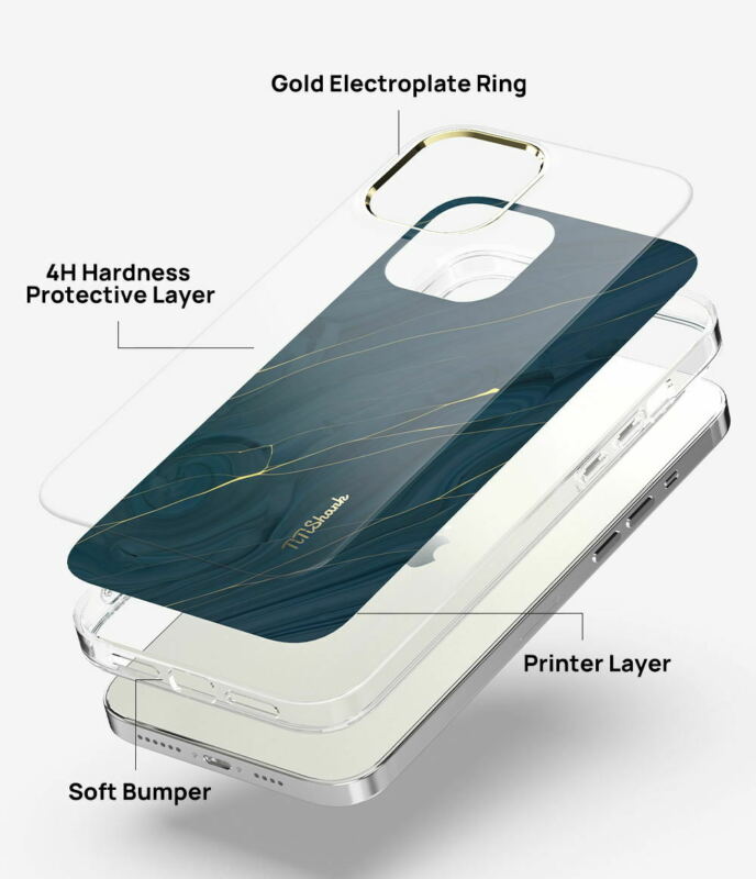 For Apple iPhone 12 6.1" Case Clear Slim Stylish Marble Shockproof Cover