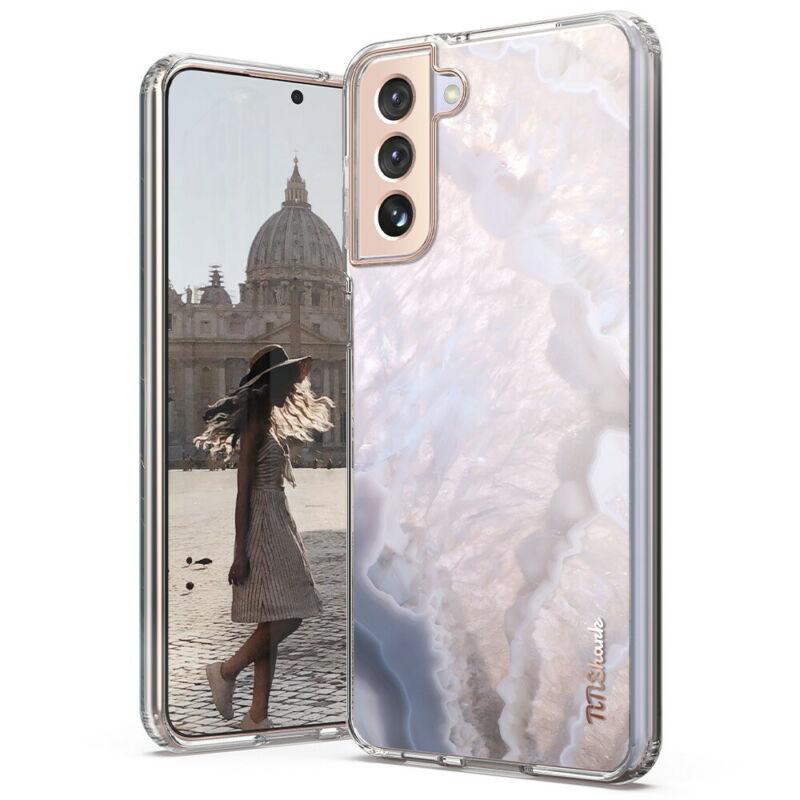 For Samsung Galaxy S21 Plus 5G Case Clear Slim Marble Shockproof Cover