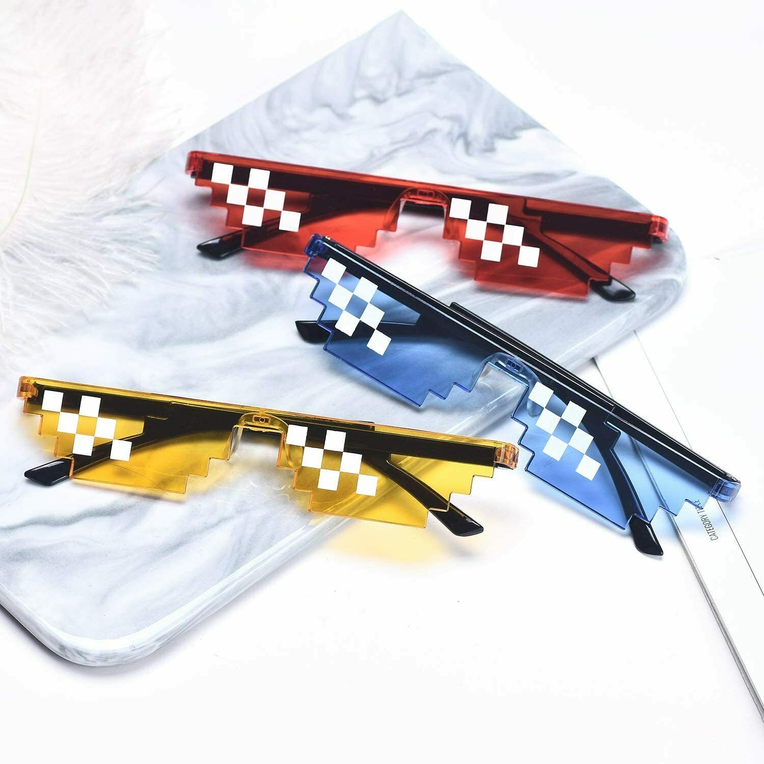 Thug Life Sunglasses With It 8 Bits Pixel Props Mosaic Fashion Goggles Glasses
