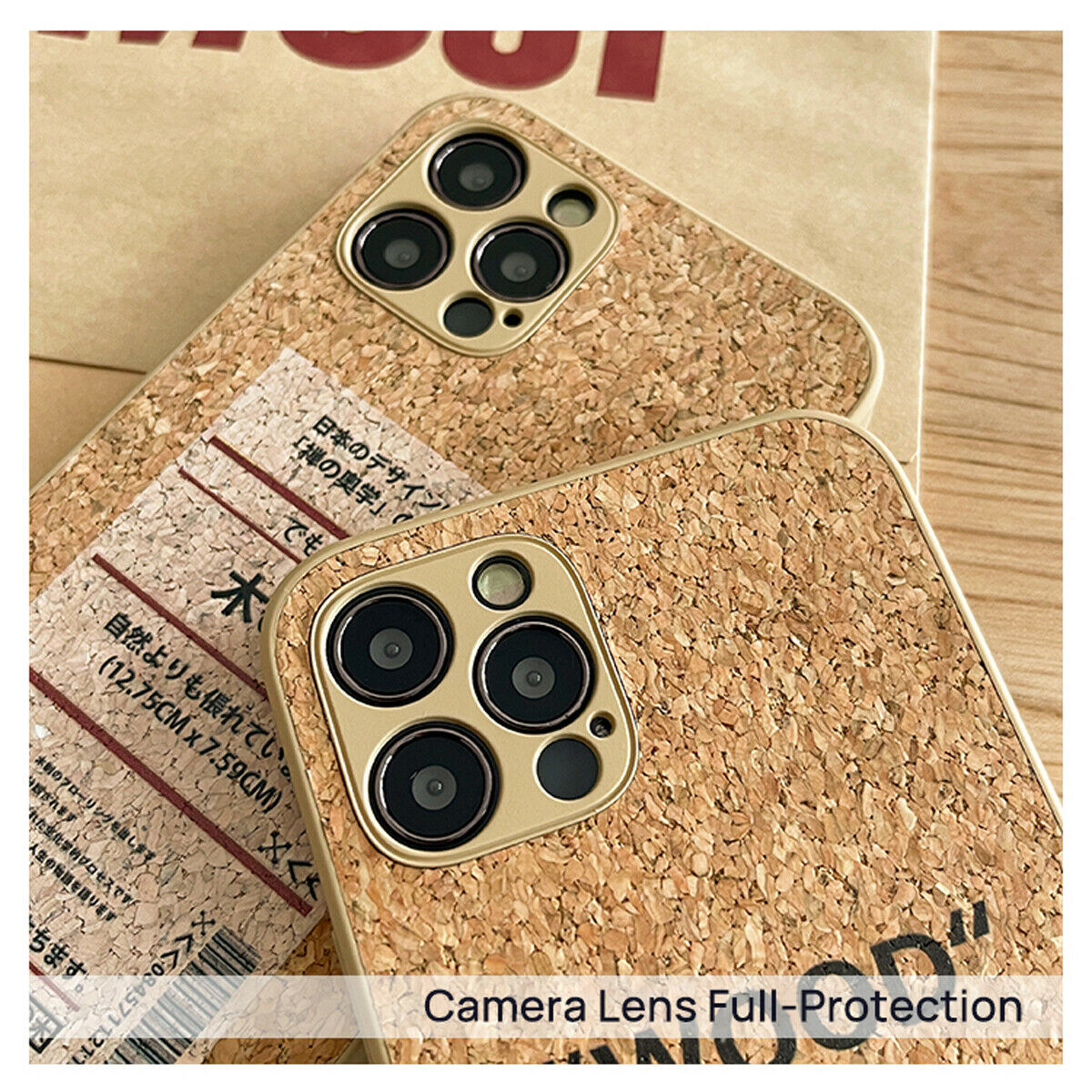 For Apple iPhone 12 Pro Max Shockproof Case Soft Cork Wood TPU Slim Hard Cover