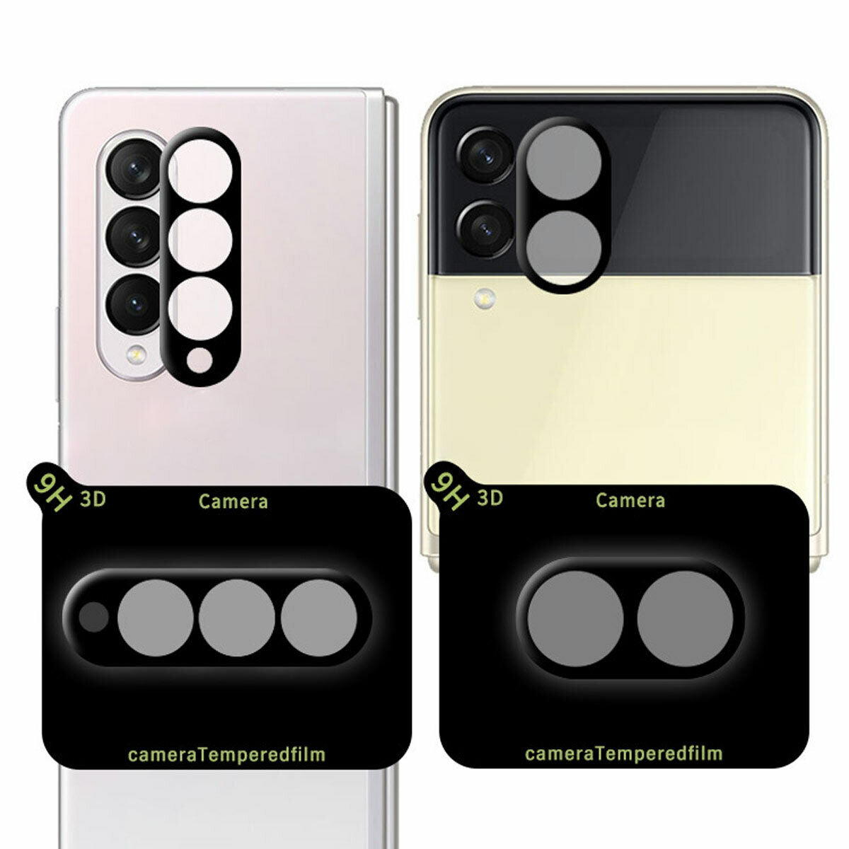 2X For Galaxy Z Fold 3 5G Z Flip 3 Camera Lens Tempered Glass Screen Protector