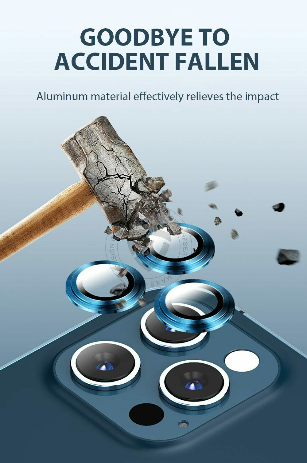 For Apple iPhone 12 Pro Max Camera Lens Metal Ring Tempered Glass Protector