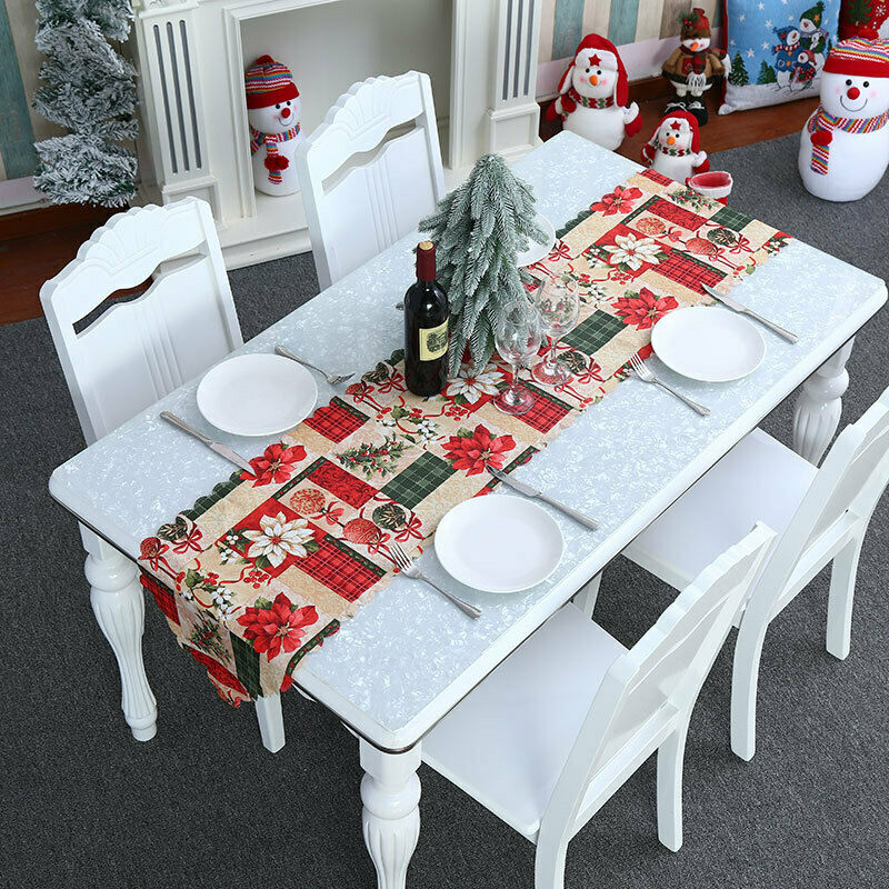 Christmas Table Runner Table Cloth Cover Home Xmas Party Table Decorations